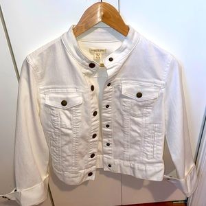 Coldwater creek white Jean jacket NWOT